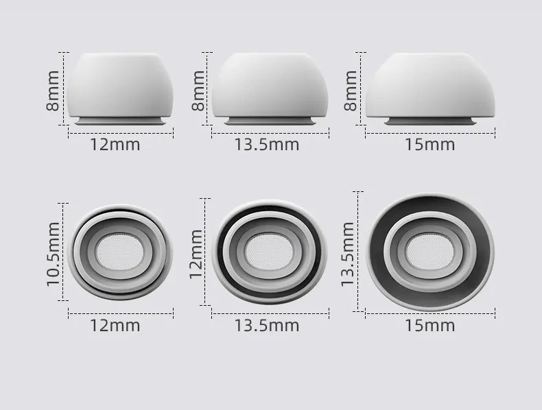 Silicone Ear Tip Replacements – Small, Medium & Large (Compatible with AirPods Pro & More)