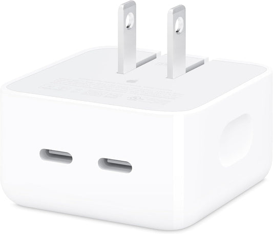 Apple 35W Dual USB-C Compact Power Adapter – Fast & Efficient Charging