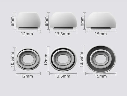 Silicone Ear Tip Replacements – Small, Medium & Large (Compatible with AirPods Pro & More)