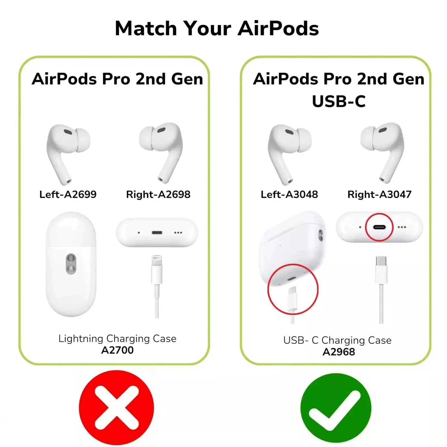Genuine Apple AirPods Pro 2nd Gen (USB-C) Replacement - A3048 Left Side Only